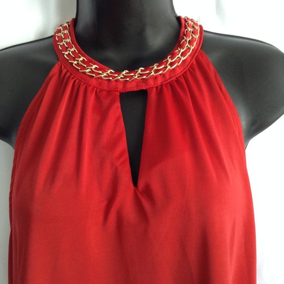 BLACK COLLECTION WOMEN'S RED TURTLENECK TOP - Picture 2 of 4